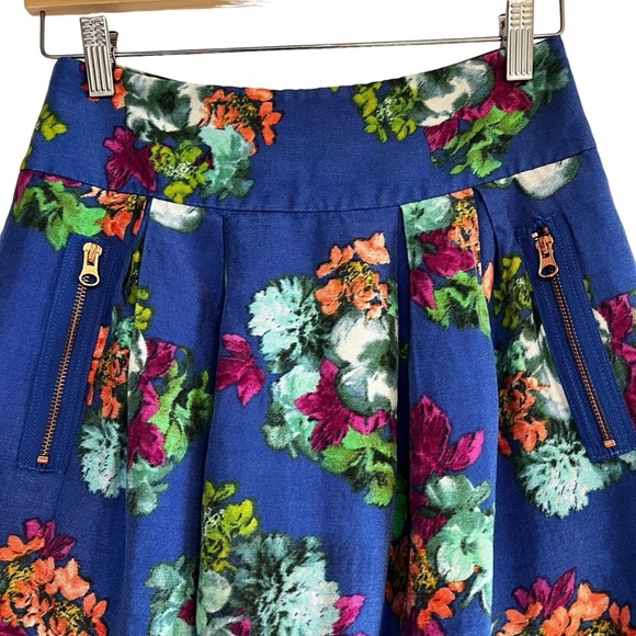 Maeve Anthropologie Garden Days silk blend floral skirt Sz 4 excellent condition - Picture 5 of 11